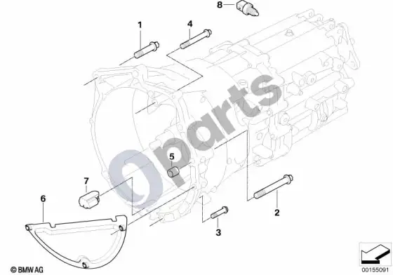 BMW 1 E81 E87 pavarų dėžės tvirtinimo detalės; ... - 2005.09 – schema
