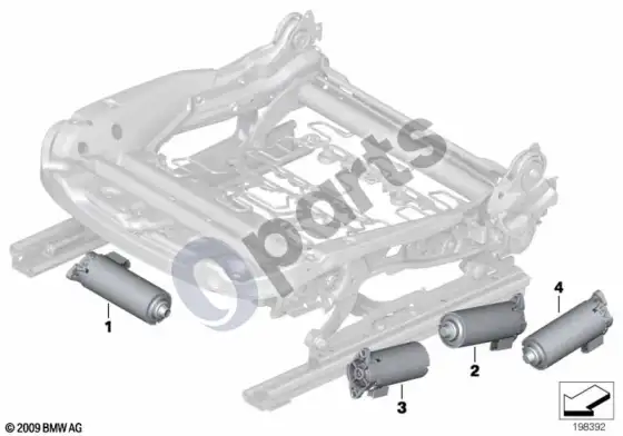 BMW 1 E81 E87 priekinė sėdynė, elektros sistema ir pavaros – schema