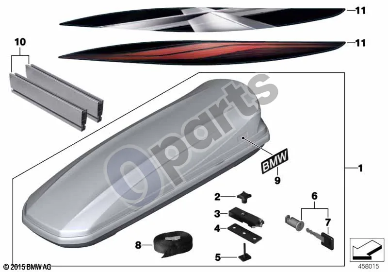 BMW 1 E81 E87 (2004–2011) Stogo bagažinė 320 LCI schema – pozicija 03: Prispaudimo plokštė