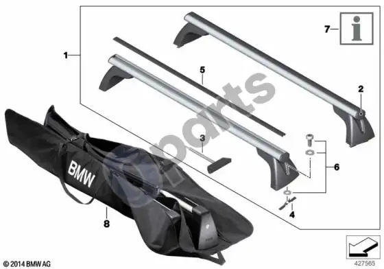 BMW 1 E81 E87 stogo bagažinė – schema