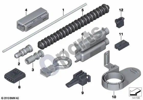 BMW 1 E81 E87 šviesolaidinio kabelio remonto dalys – schema