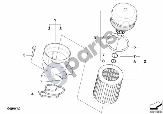 BMW 1 E81 E87 tepimo sistema – alyvos filtras – schema