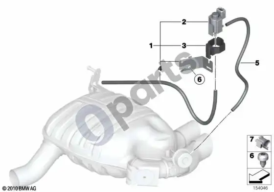 BMW 1 E81 E87 vakuuminis valdymas, išmetimo sklendė – schema
