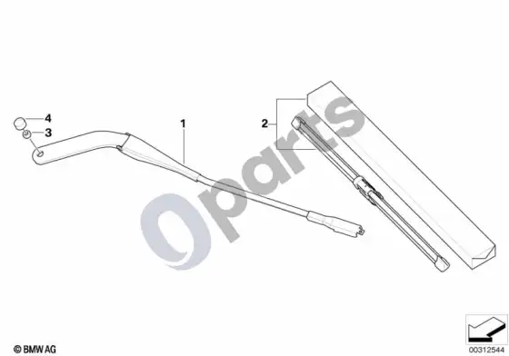 BMW 1 E81 E87 valytuvo svirtis / valytuvo šluotelė – schema