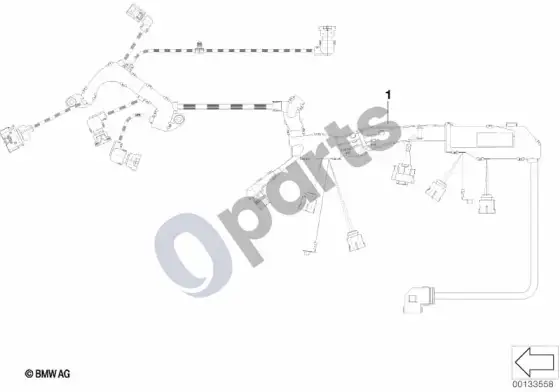 BMW 1 E81 E87 variklio uždegimo modulio laidų pynė – schema
