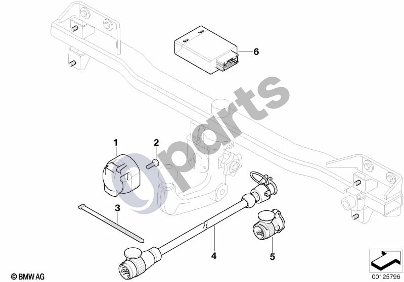 BMW 1 E81 E87 (2004–2011) Vilkimo kablio elektros dalys schema – pozicija 04: Adapteris
