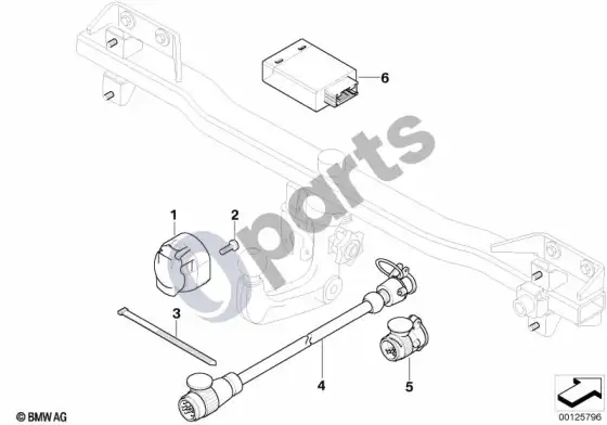 BMW 1 E81 E87 vilkimo kablio elektros dalys – schema