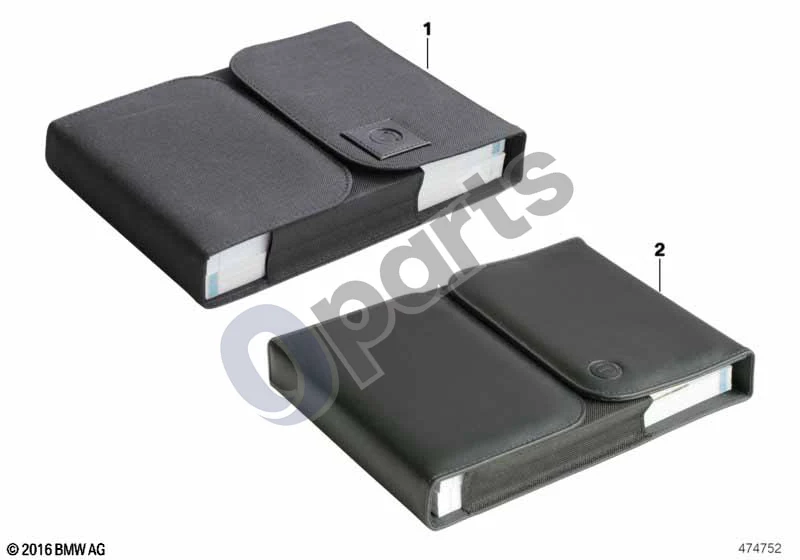 BMW 1 E82 E88 (2007–2014) Aptarnavimo knygelės dėklas BMW; 2011.09 - ... schema – pozicija 02: Automobilio dokumentų dėklas BMW Premium
