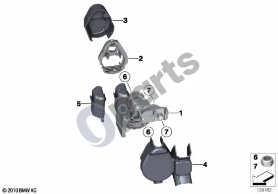 BMW 1 E82 E88 B+ gnybtų taškas, variklio skyriuje – schema