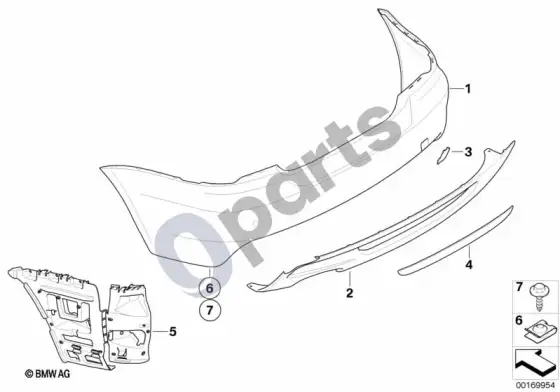 BMW 1 E82 E88 BMW performance aerodinamika, galinė dalis – schema