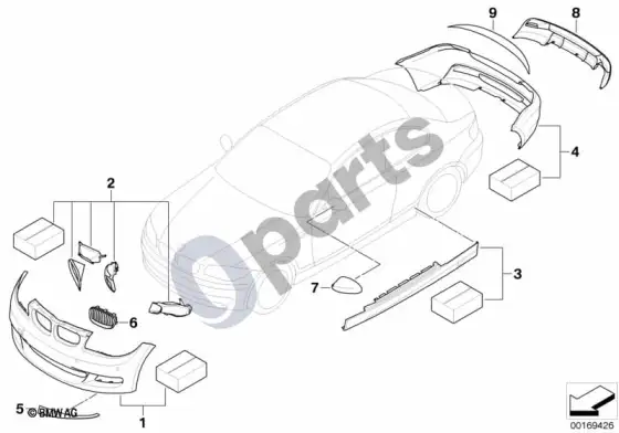 BMW 1 E82 E88 BMW performance aerodinamika – schema