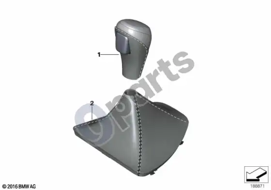 BMW 1 E82 E88 BMW performance pavarų selektoriaus rankenėlė – schema