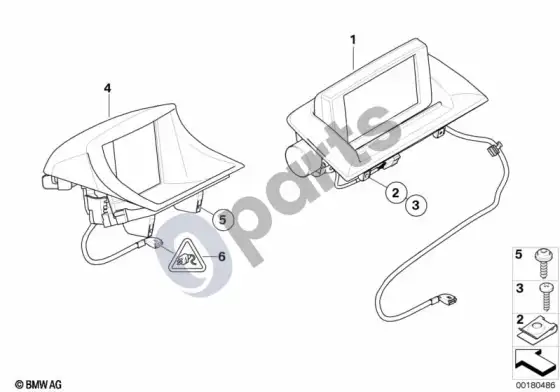BMW 1 E82 E88 centrinis informacinis ekranas – schema
