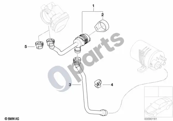 BMW 1 E82 E88 degalų bako vėdinimo vožtuvas – schema