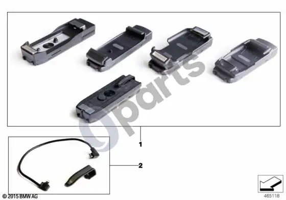 BMW 1 E82 E88 fiksuojamas adapteris, apple įrenginiams – schema