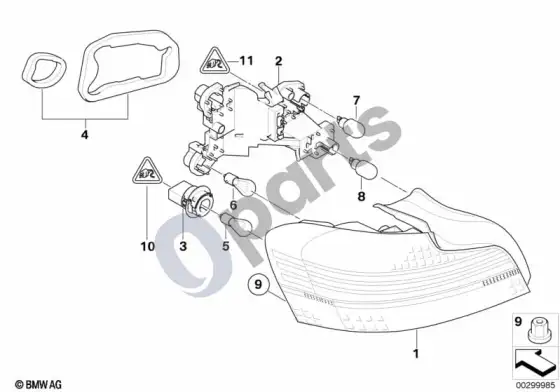 BMW 1 E82 E88 galinis žibintas; ... - 2011.03 – schema