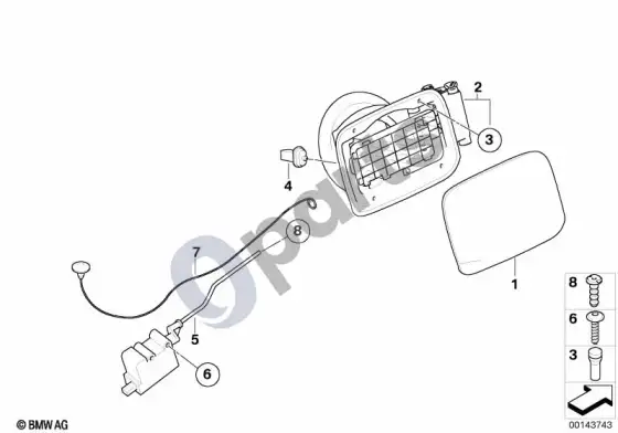 BMW 1 E82 E88 įpylimo lemputė – schema