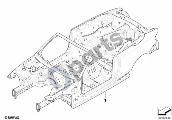 BMW 1 E82 E88 kėbulo karkasas – schema