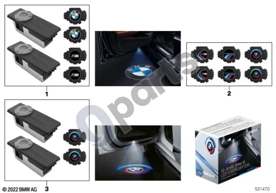 BMW 1 E82 E88 LED durų projektorius – schema