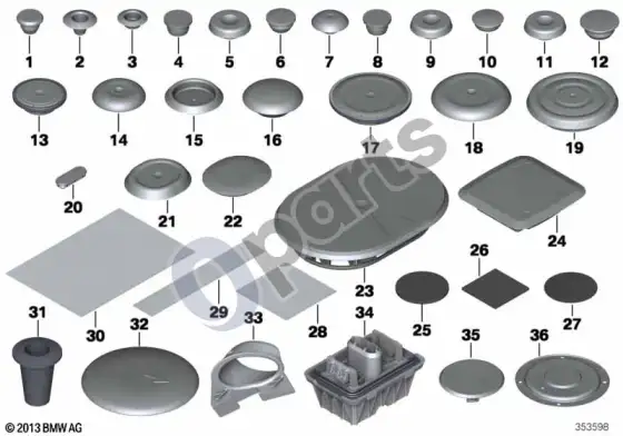 BMW 1 E82 E88 sandarinimo dangtelis / kamštis – schema