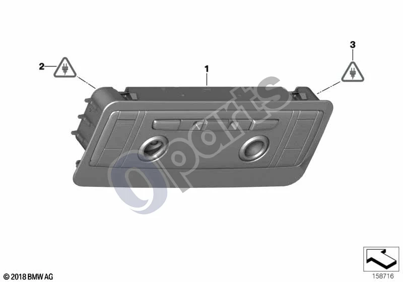 BMW 1 E82 E88 (2007–2014) Stogo jungiklių blokas schema – pozicija 01: Stogo jungiklių blokas