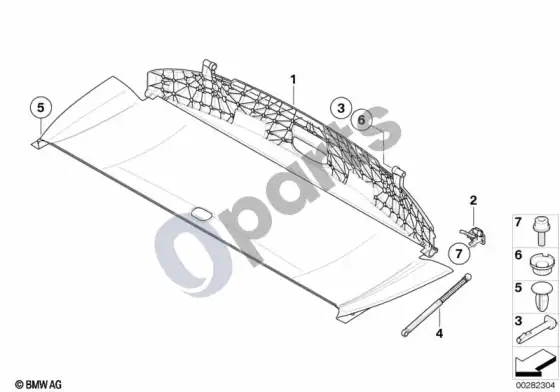 BMW 1 E82 E88 sulankstomo stogo skyrius – schema