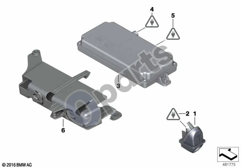 BMW 1 F20 F21 (2011–2019) Atbulinės eigos kamera schema – pozicija 01: Atbulinės eigos kamera
