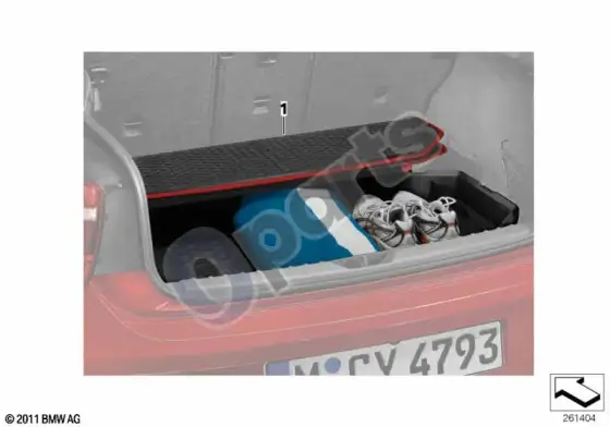 BMW 1 F20 F21 bagažinės dugno vana – schema