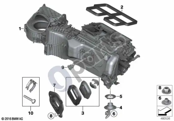 BMW 1 F20 F21 korpuso dalys – oro kondicionierius – schema