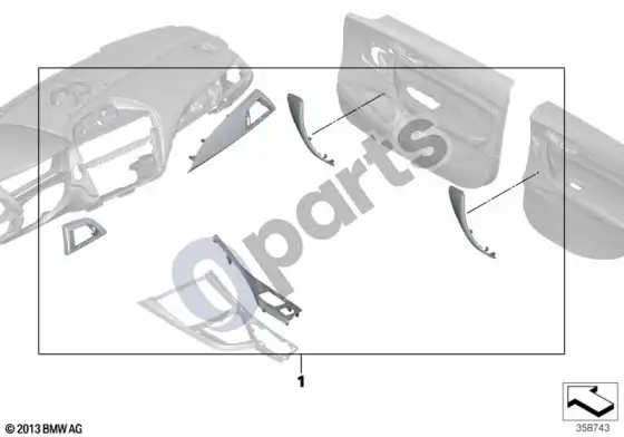 BMW 1 F20 F21 m performance salono apdailos elementai; ... - 2017.07 – schema