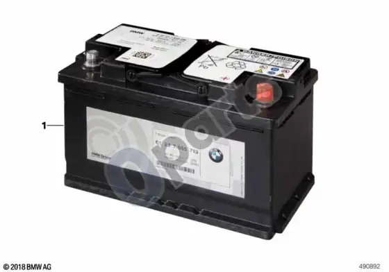 BMW 1 F20 F21 originalus BMW akumuliatorius – schema