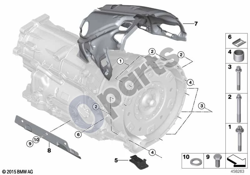 BMW 1 F20 F21 (2011–2019) Pavarų dėžės tvirtinimas / pakaba schema – pozicija 05: Dangtelis