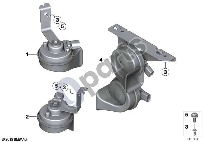 BMW 1 F20 F21 (2011–2019) Signalas schema – pozicija 01: Signalas, žemo tono