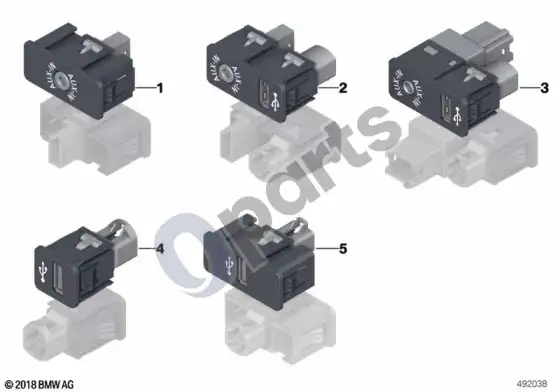 BMW 1 F20 F21 USB lizdas – schema