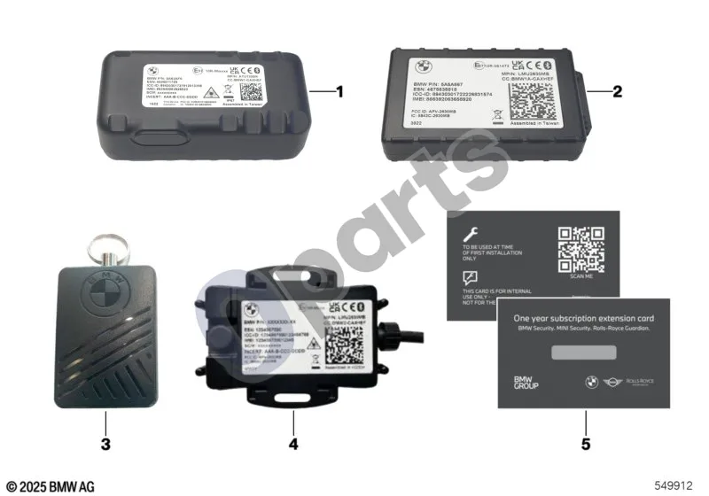 BMW 1 F40 (2019–2023) BMW Security GPS sekimas schema – pozicija 02: BMW Security Active