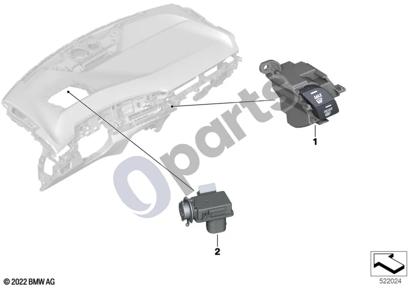 BMW 2 Active Tourer U06 (2021–) Oro kondicionieriaus valdymas schema – pozicija 01: Jungiklis