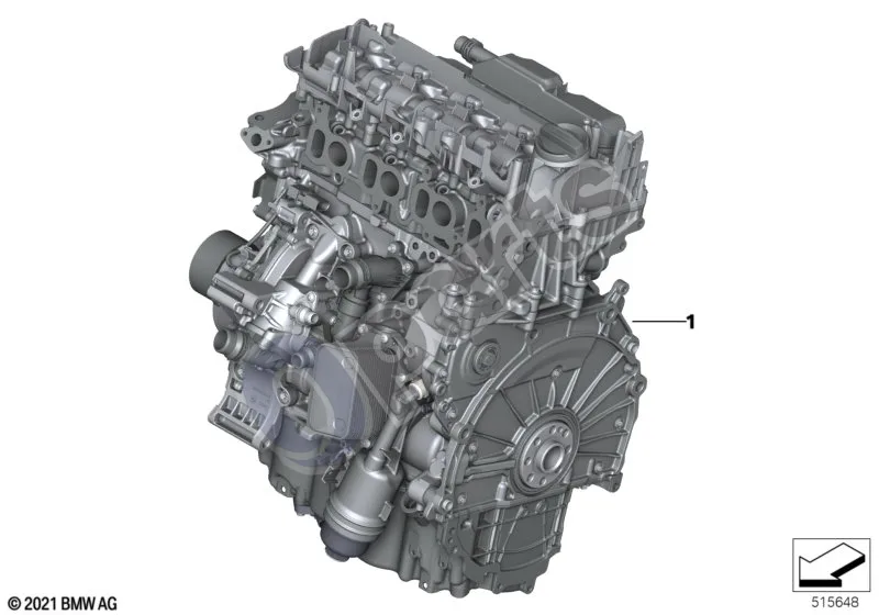 BMW 2 Active Tourer U06 (2021–) Jėgos agregatas (U06 218D) schema – pozicija 01: RP variklis