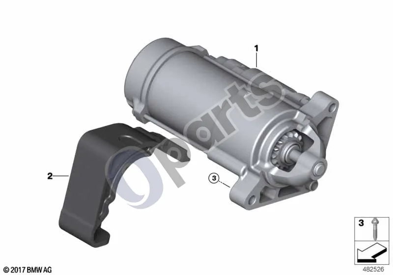 BMW 2 F44 (2019–2024) Starteris (F44 220IB48C) schema – pozicija 01: Starteris