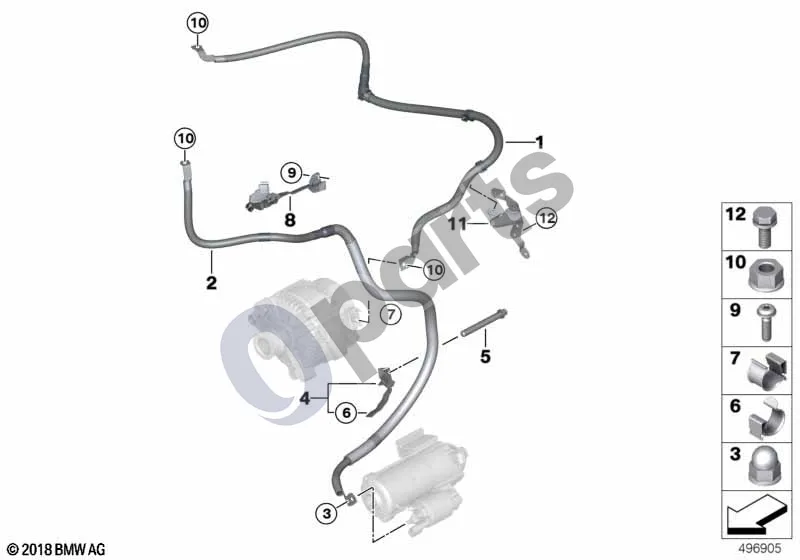 BMW 2 G42 (2021–) Akumuliatoriaus kabelis (G42 220D) schema – pozicija 04: Laikiklis