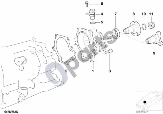 BMW 3 E36 A4S 270R/310R išėjimas – schema