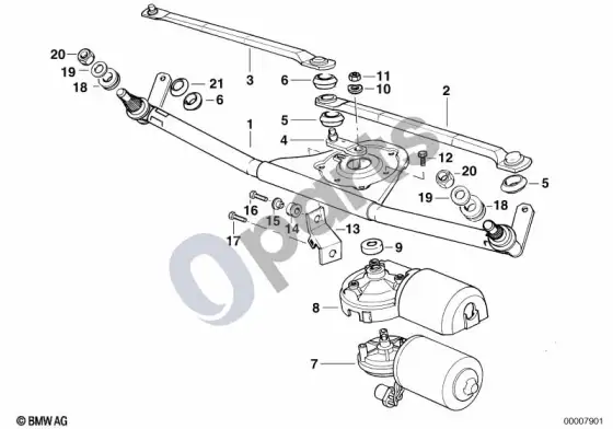 BMW 3 E36 atskiros valytuvo dalys – schema