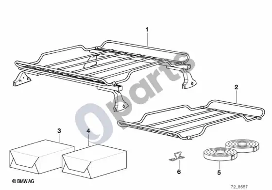 BMW 3 E36 bagažo krepšys – schema
