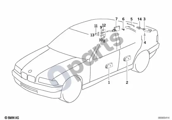 BMW 3 E36 centrinio užrakto sistema – schema