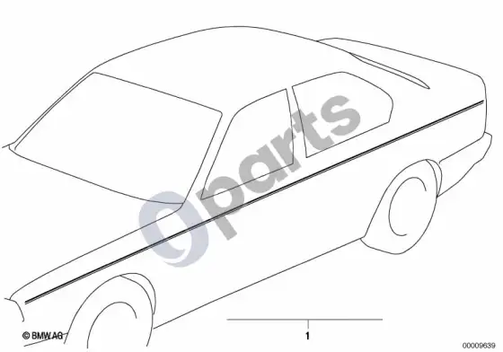 BMW 3 E36 dekoratyvinės juostelės „universell“ – schema