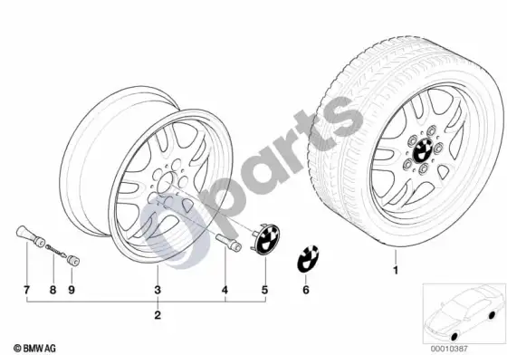BMW 3 E36 dviejų stipinų dizainas (styl. 30) – schema