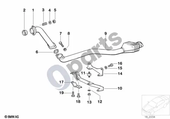 BMW 3 E36 dyzelinio variklio katalizatorius; ... - 1995.12 – schema