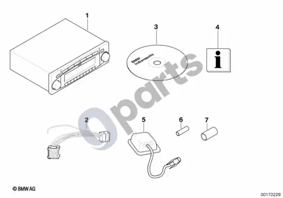 BMW 3 E36 atsarginės dalys, radijo navigacija (E36 316G) – schema