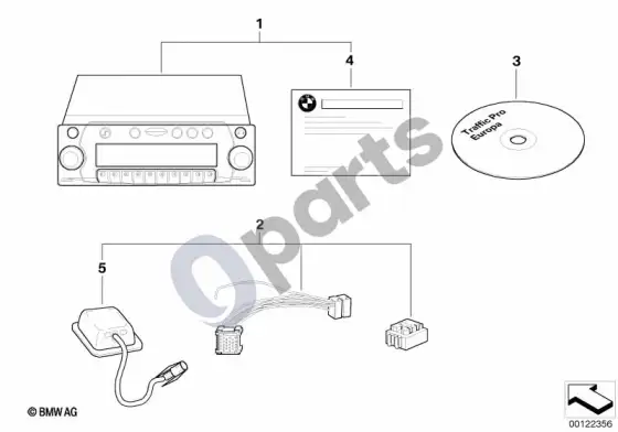 BMW 3 E36 atsarginės dalys, radijo navigacija – schema