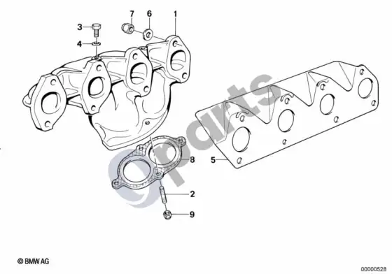 BMW 3 E36 išmetimo kolektorius (E36 316G) – schema