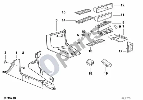 BMW 3 E36 laikymo pertvara (E36 316G) – schema
